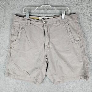 Mountain Khakis Shorts Mens 34x10 Gray Pockets Relaxed Fit Outdoors